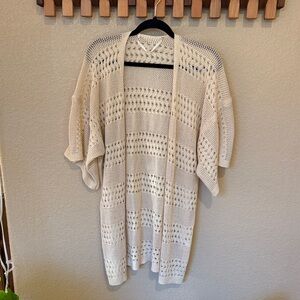 Source Unknown Beige Open-Knit Cardigan
